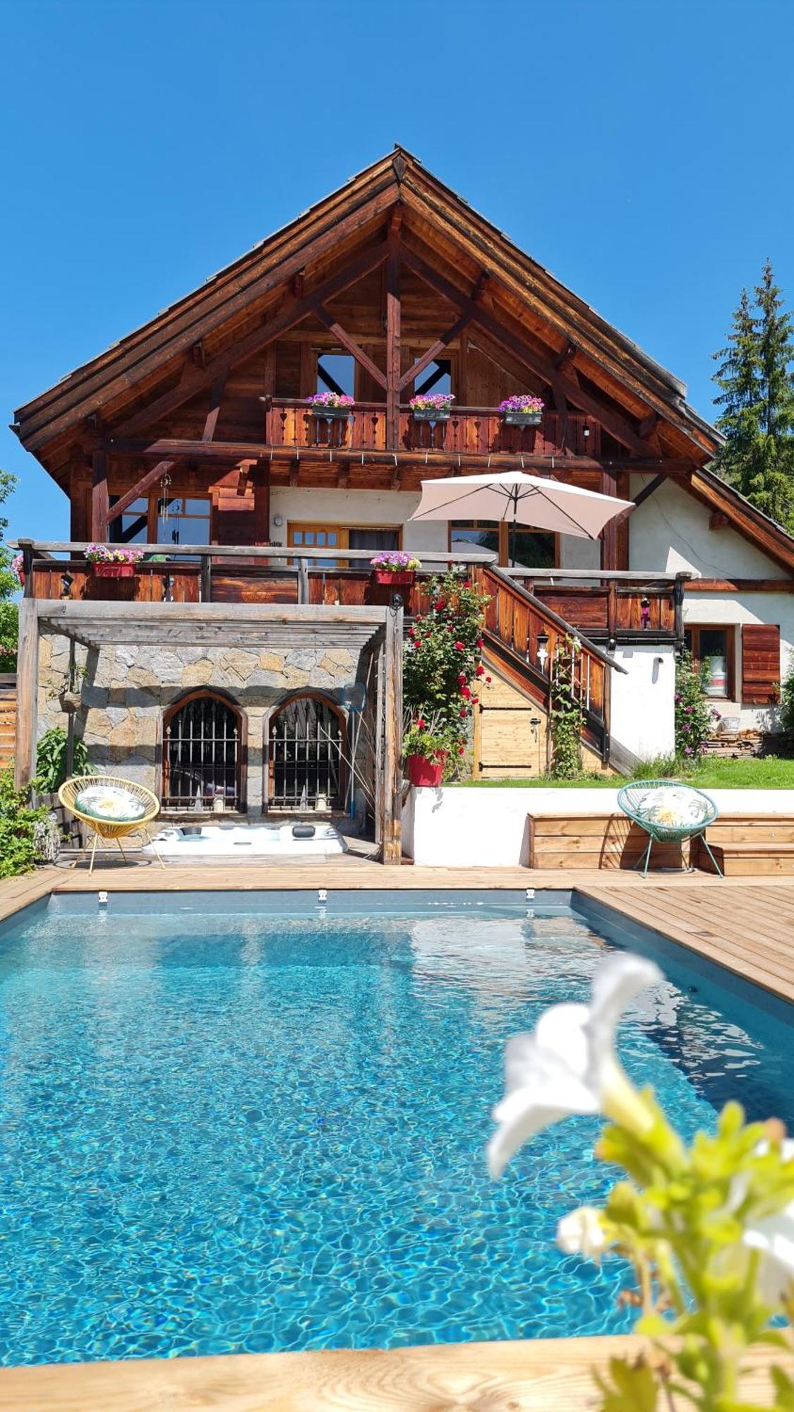 Chalet Serre Cambeou Piscine&Spa Сен-Шафре Экстерьер фото